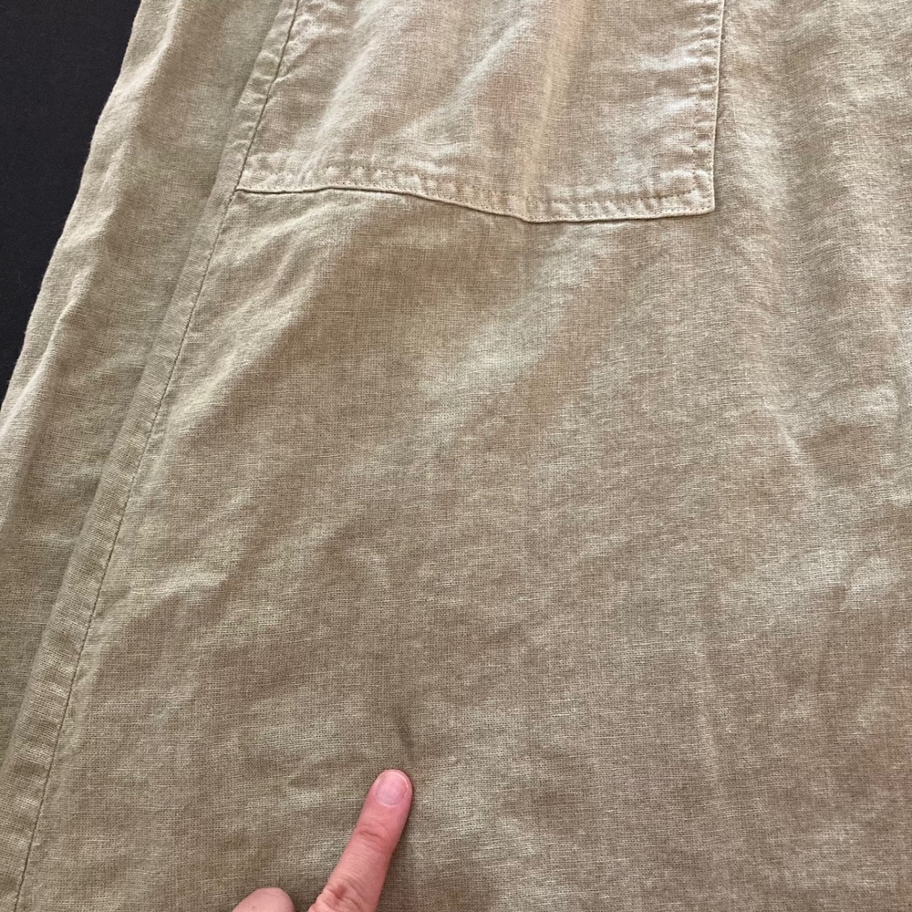 Sage Green Linen Blend Button Front Midi Skirt L Universal Thread Boho Coastal - Picture 10 of 12